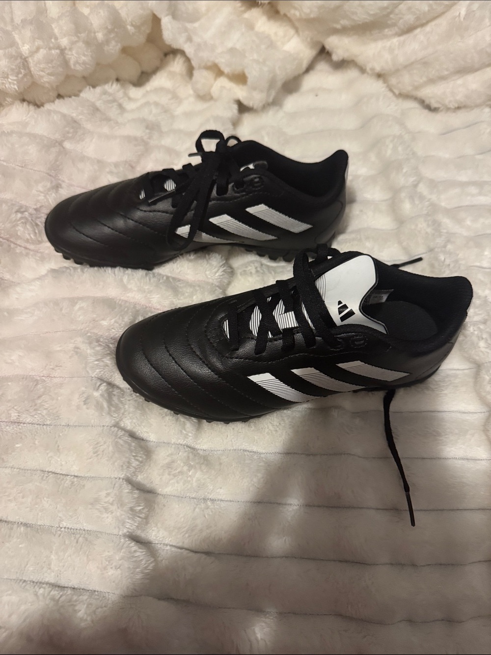 Adidas Black White Turf Shoes-Child Goletto VIII Turf Soccer Shoe size 3